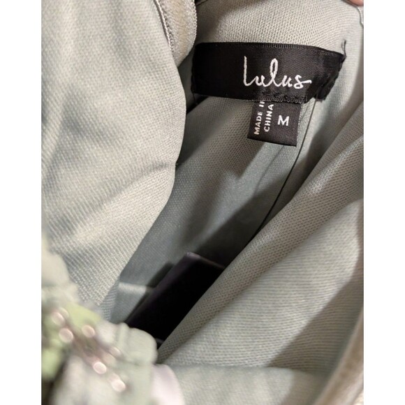 Lulus Jehona Sage Brush Pleated Tiered Maxi Dress Bridesmaid Medium - Picture 10 of 10